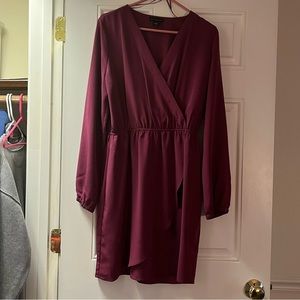 METAPHOR long-sleeve faux-wrap dress size L